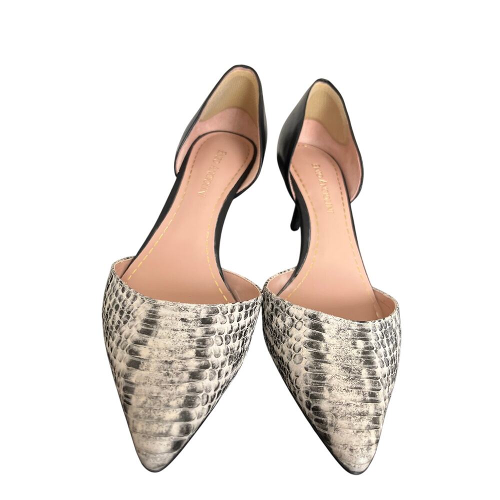 Enzo Angiolini D'Orsay Heels – Size 8.5M | Snakeskin & Black Vegan Leather